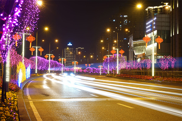 景观大道夜景图片